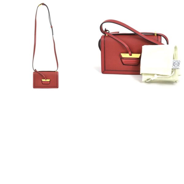 e56742a 13 c Loewe Barcelona Leather Crossbody Shoulder Bag Red