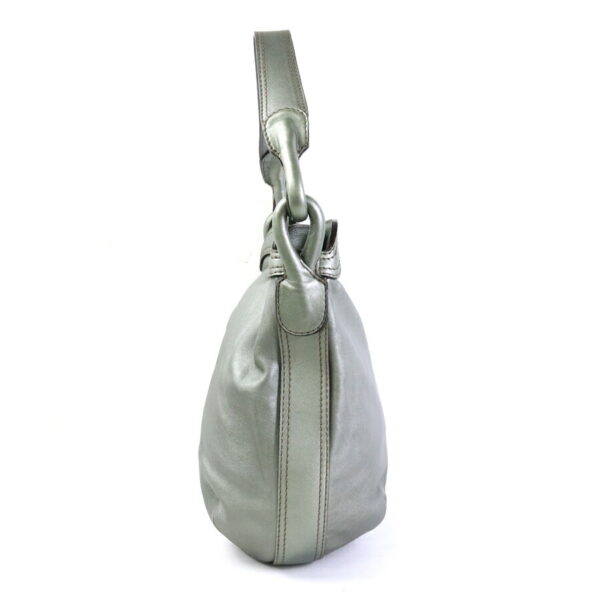 e56775a 1 Loewe Shoulder Bag Leather Metallic Gray Green