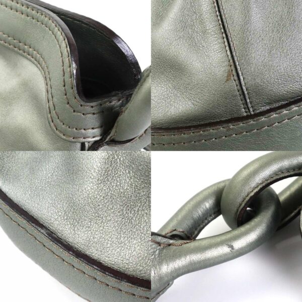 e56775a 6 c Loewe Shoulder Bag Leather Metallic Gray Green