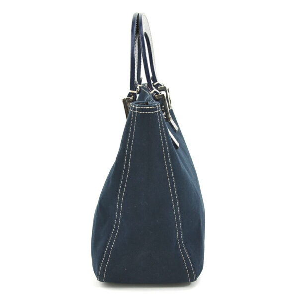 e56831g 1 Fendi Handbag Canvas Leather Blue