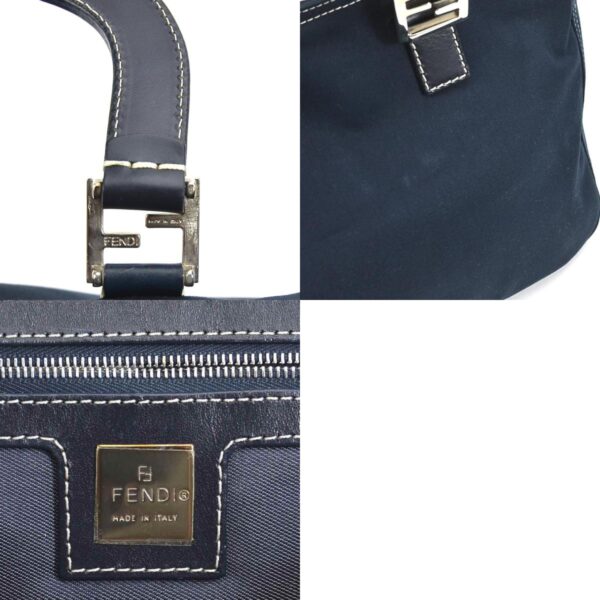 e56831g 10 c Fendi Handbag Canvas Leather Blue