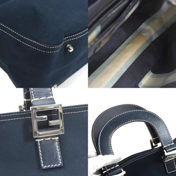 e56831g 6 c Fendi Handbag Canvas Leather Blue