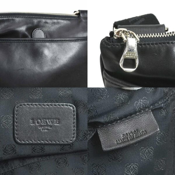 e56894a 9 c Loewe Anagram Leather Canvas Crossbody Shoulder Bag Black