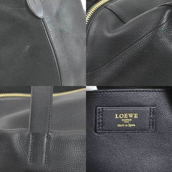 e56922a 9 c Loewe Anagram Suede Leather Handbag Black