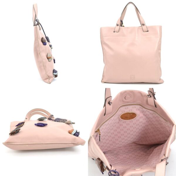 e56981a 1 c Loewe Tassel Leather Handbag Pink Beige Multicolor