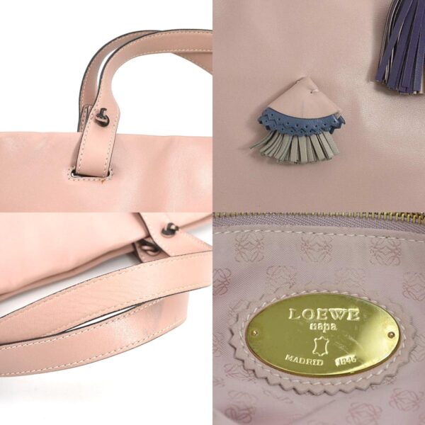 e56981a 9 c Loewe Tassel Leather Handbag Pink Beige Multicolor