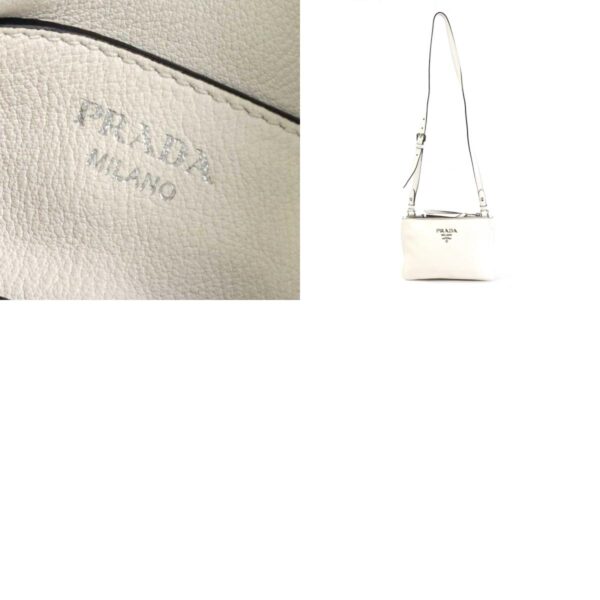 e57073a 10 c Prada Leather Crossbody Shoulder Bag White