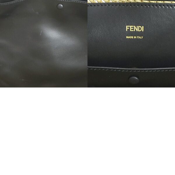 e57080f 10 c Fendi Peekaboo X Tote Raffia Leather Beige Black