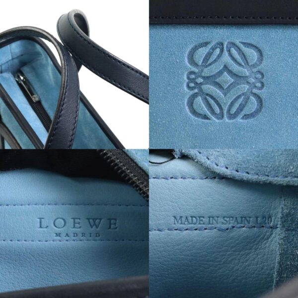 e57108a 10 c Loewe Anagram Suede Leather Handbag Blue Navy