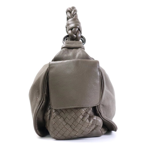 e57136a 1 Bottega Veneta Intrecciato Leather Shoulder Bag Brown Gray