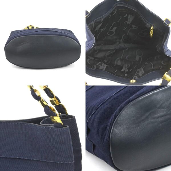 e57197f 3 c Salvatore Ferragamo Vara Canvas Shoulder Bag Blue