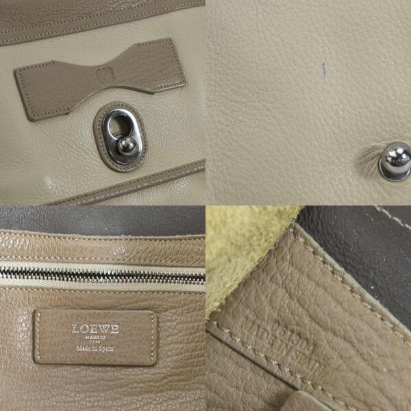 e57254a 10 c Loewe Anagram Leather Shoulder Bag Greige