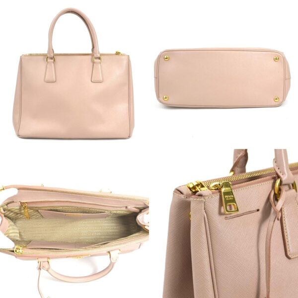 e57285k 2 c Prada Leather Shoulder Bag Pink Beige