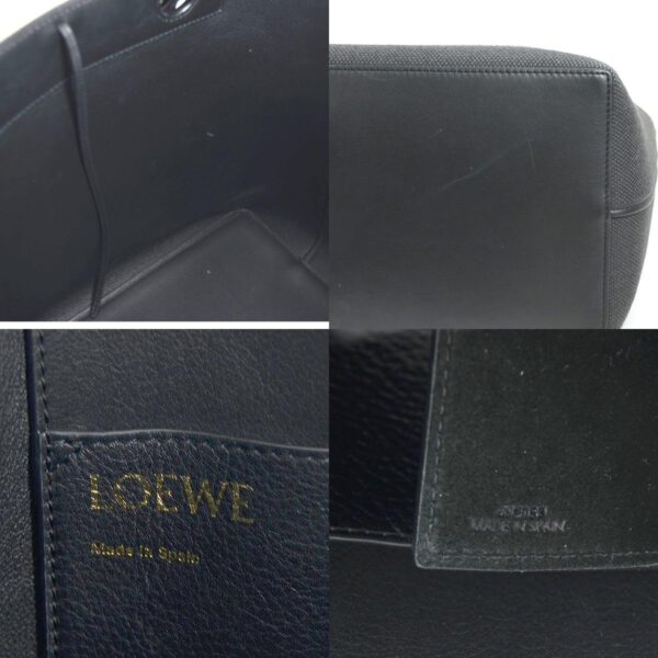 e57317f 9 c Loewe Anagram Canvas Leather Tote Bag Gray Black