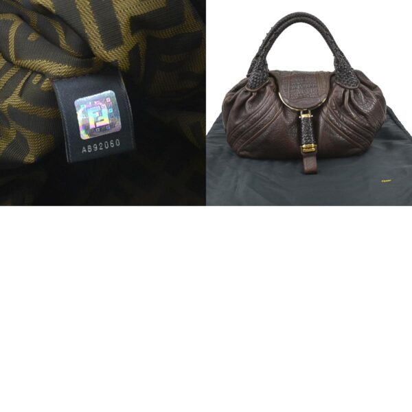 e57374a 13 c Fendi Spy Bag Handbag Leather Brown