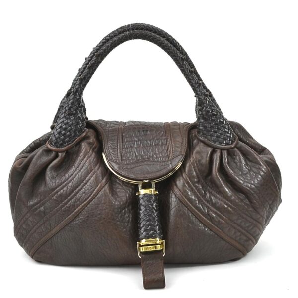 e57374a Fendi Spy Bag Handbag Leather Brown