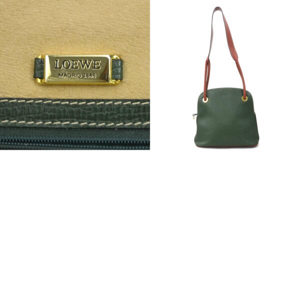 e57615a 13 c Loewe Shoulder Bag Leather Green Red Brown