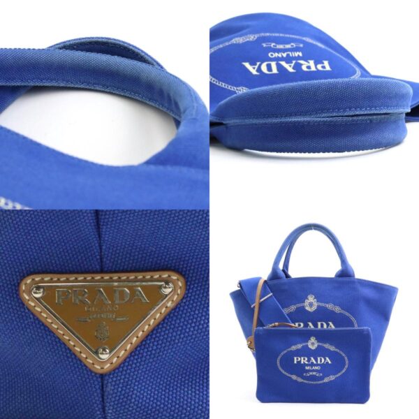 e57678g 10 c Prada Canvas Shoulder Bag Blue