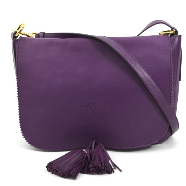 e57735a Loewe Fringe Tassel Leather Crossbody Shoulder Bag Purple