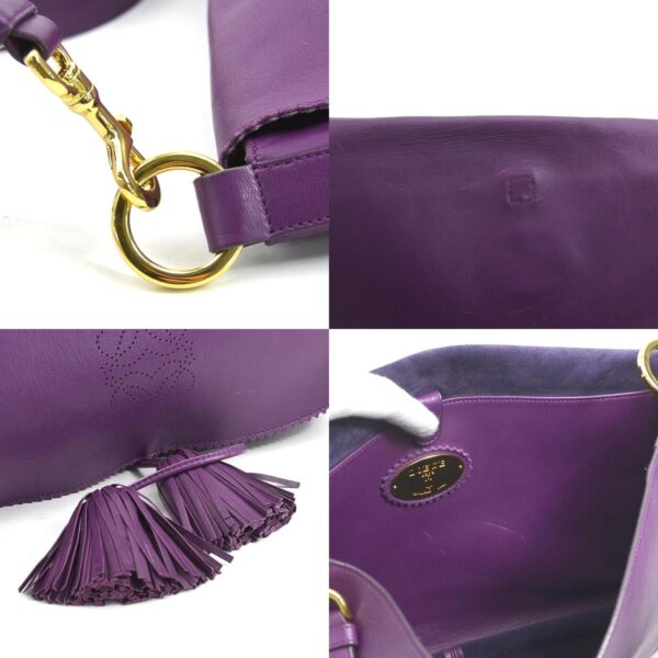 e57735a 9 c Loewe Fringe Tassel Leather Crossbody Shoulder Bag Purple