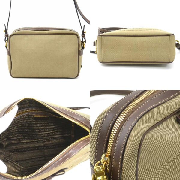 e57824f 2 c Prada Canvas Leather Crossbody Shoulder Bag Beige Brown