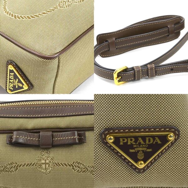 e57824f 6 c Prada Canvas Leather Crossbody Shoulder Bag Beige Brown