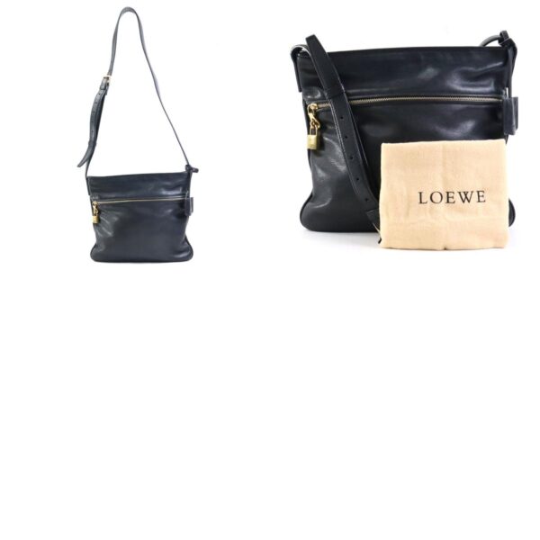 e57827a 10 c Loewe Leather Crossbody Shoulder Bag Black