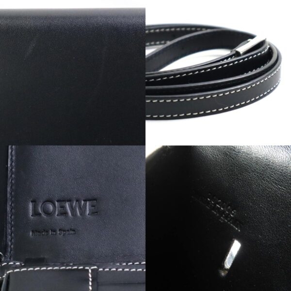 e57856a 9 c Loewe Heel Bag Leather Crossbody Shoulder Bag Black