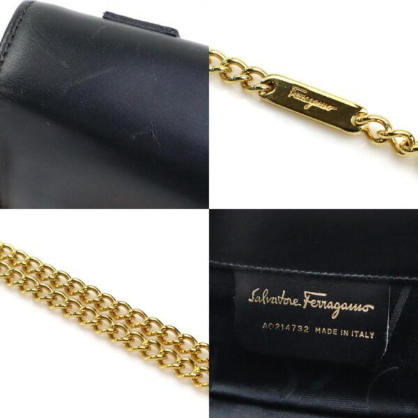 e57859a 9 c Salvatore Ferragamo Gancini Leather Clutch Bag Black