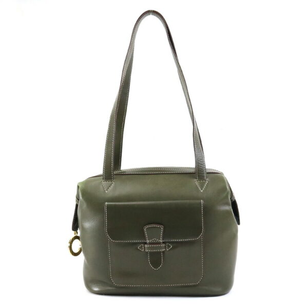 e57886a Celine Shoulder Bag Leather Khaki