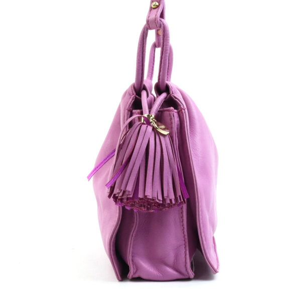 e57912a 1 Loewe Anagram Leather Crossbody Bag Tassel Purple