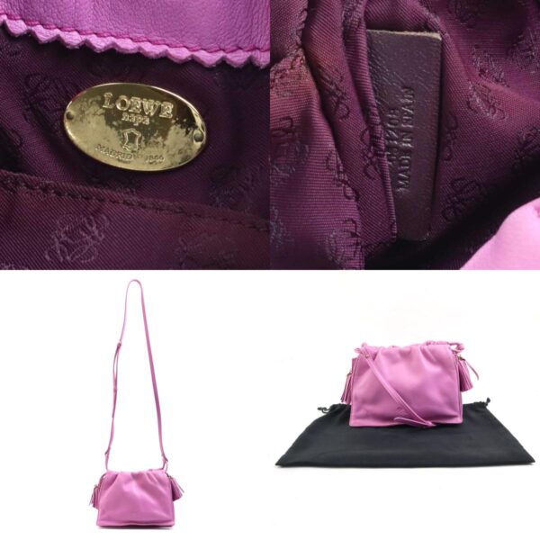 e57912a 10 c Loewe Anagram Leather Crossbody Bag Tassel Purple