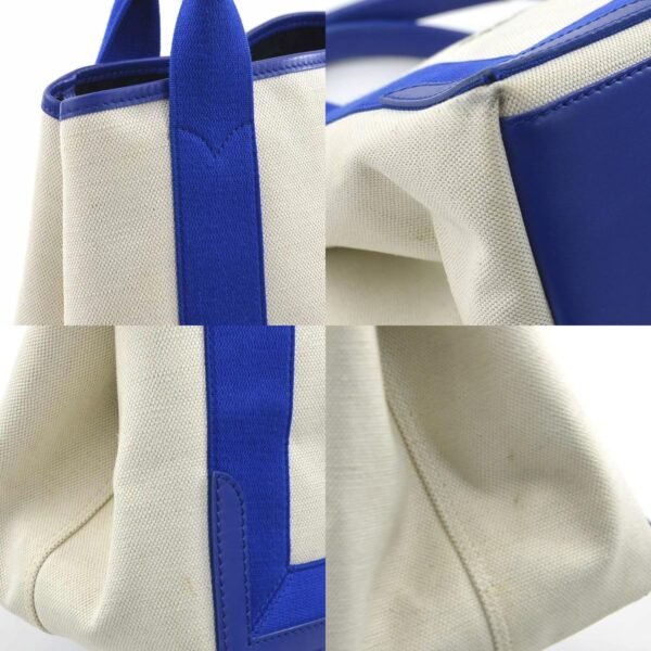 e57918a 6 c Balenciaga Canvas Leather Tote Bag Beige Blue