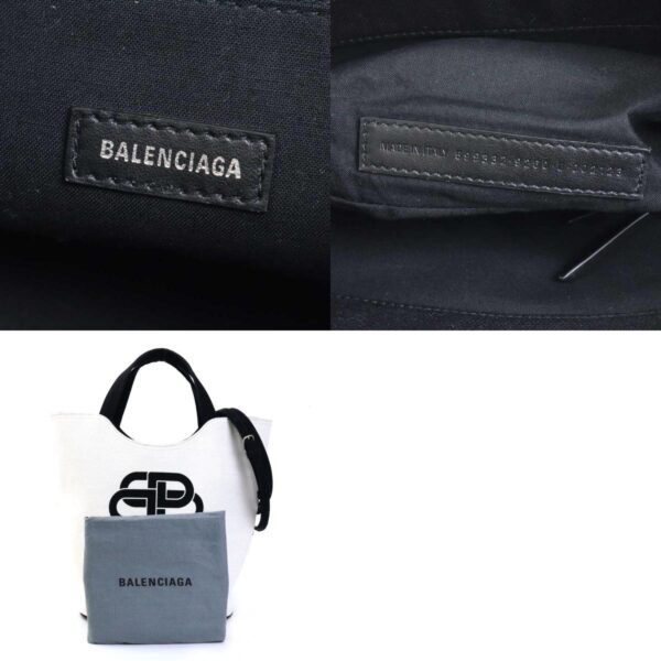 e57944a 10 c Balenciaga Canvas Shoulder Bag White Black