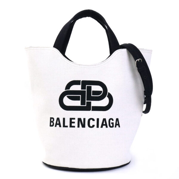 e57944a Balenciaga Canvas Shoulder Bag White Black