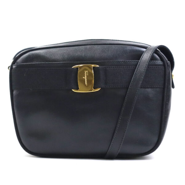 e58039a Salvatore Ferragamo Vara Leather Crossbody Bag Black