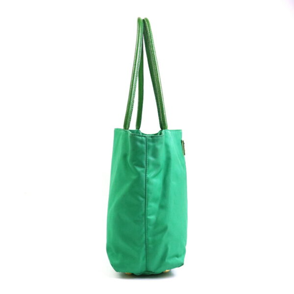 e58063a 1 Prada Patent Leather Tote Bag Nylon Green