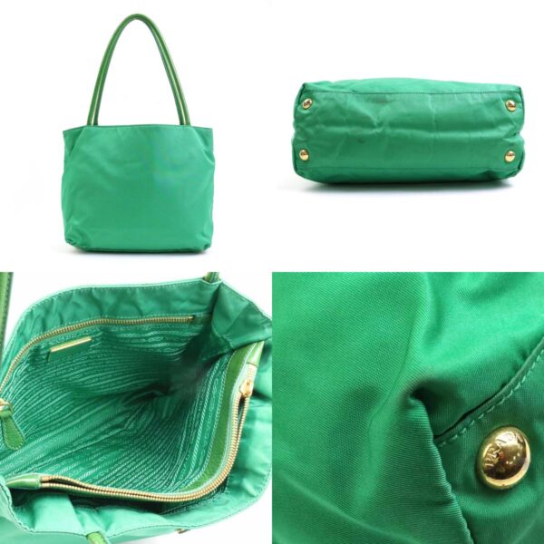 e58063a 2 c Prada Patent Leather Tote Bag Nylon Green