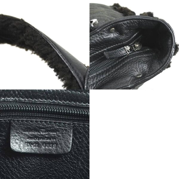 e58073a 10 c Salvatore Ferragamo Gancini Shearling Fur Handbag Black