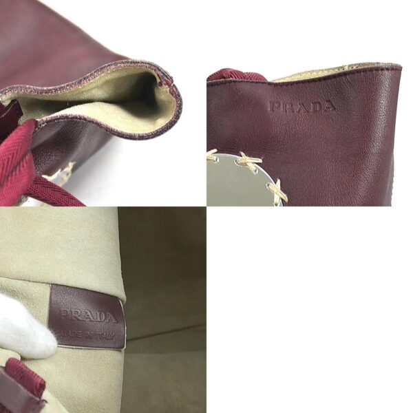 e58184a 13 c Prada Patent Leather Mirror Shoulder Tote Bag Burgundy