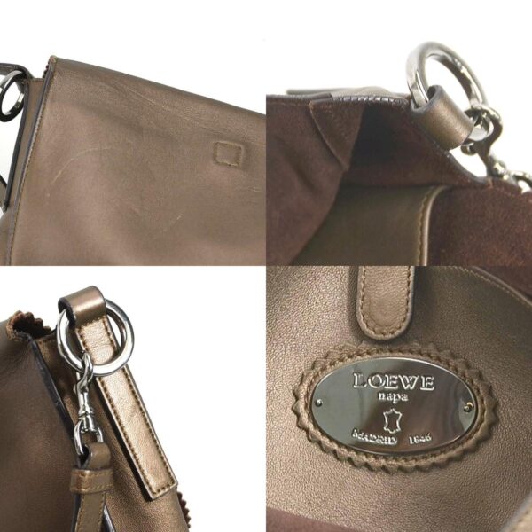 e58274a 9 c Loewe Anagram Leather Crossbody Bag Tassel Metallic Brown