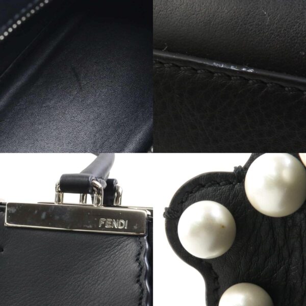 e58280f 6 c Fendi Troisajours Crossbody Shoulder Bag Leather Pearl Black White