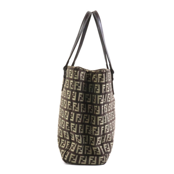 e58301a 1 Fendi Handbag Zucchino Canvas Leather Brown