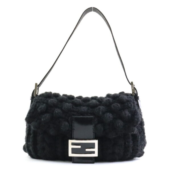 e58386f Fendi Mamma Bucket Shoulder Bag Wool Leather Black