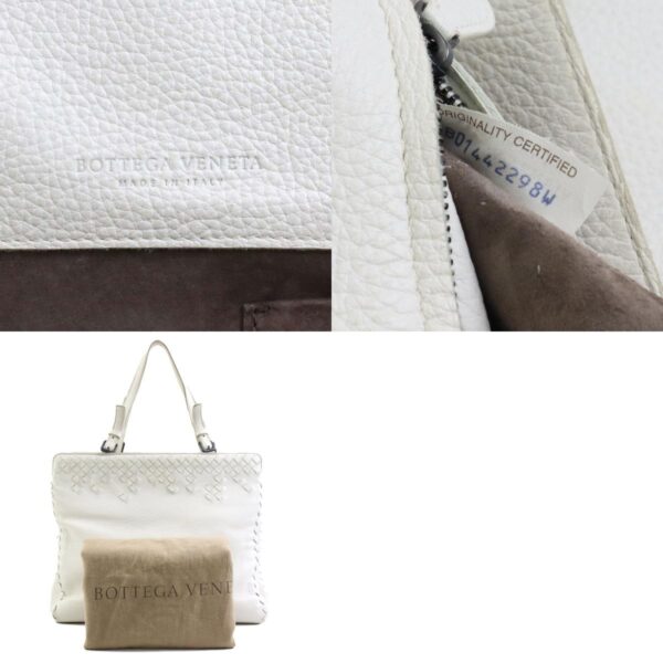 e58483g 10 c Bottega Veneta Intrecciato Leather Handbag Off White