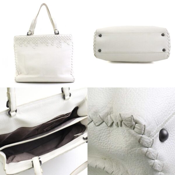 e58483g 2 c Bottega Veneta Intrecciato Leather Handbag Off White