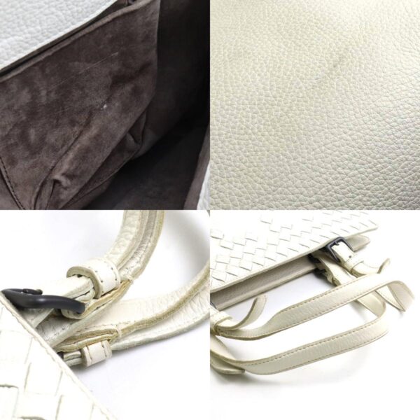 e58483g 6 c Bottega Veneta Intrecciato Leather Handbag Off White