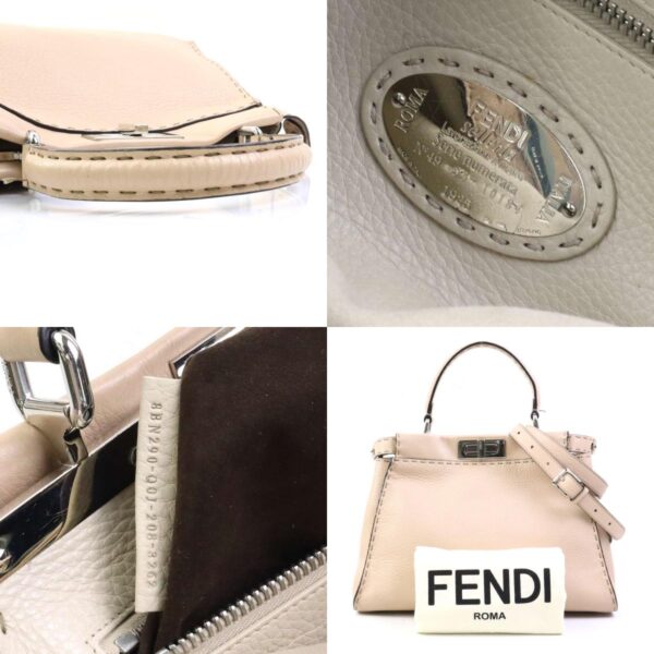 e58665a 13 c Fendi Peekaboo Shoulder Bag Leather Beige