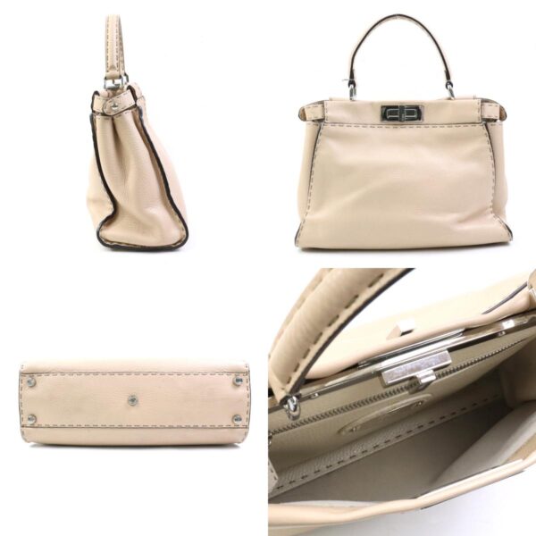 e58665a 1 c Fendi Peekaboo Shoulder Bag Leather Beige