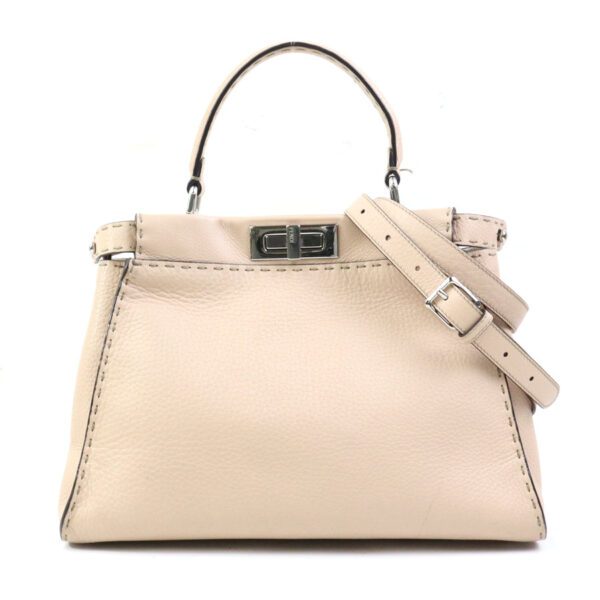 e58665a Fendi Peekaboo Shoulder Bag Leather Beige